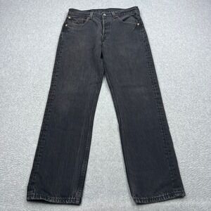 VTG Levis 501-0660 Jeans Mens 32x30 Black Fade Straight Button Fly USA Made 1996